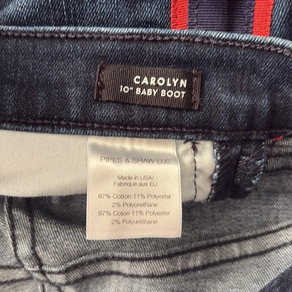 VERONICA BEARD Carolyn 10" Baby Boot Jeans Flare Crop Mid-Rise Stripe Size 25 - Picture 9 of 10